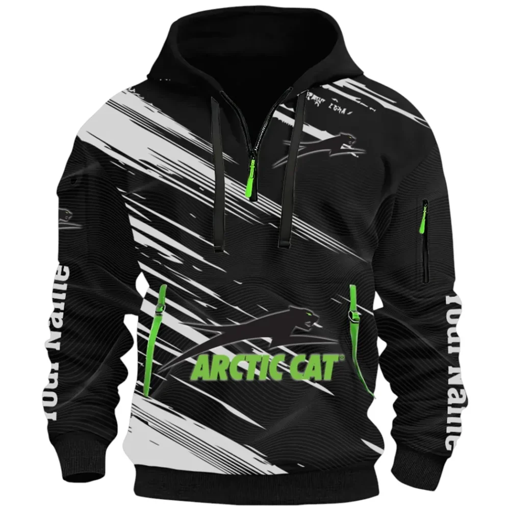 Off-Road Ride Hoodie Half Zip 3D, Durable & Casual Streetwear CAR514 - Black - Image 2