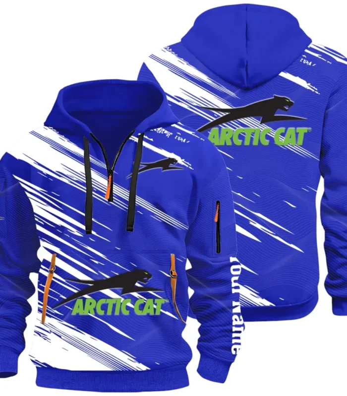 Off-Road Ride Hoodie Half Zip 3D, Durable & Casual Streetwear CAR514 - Blue