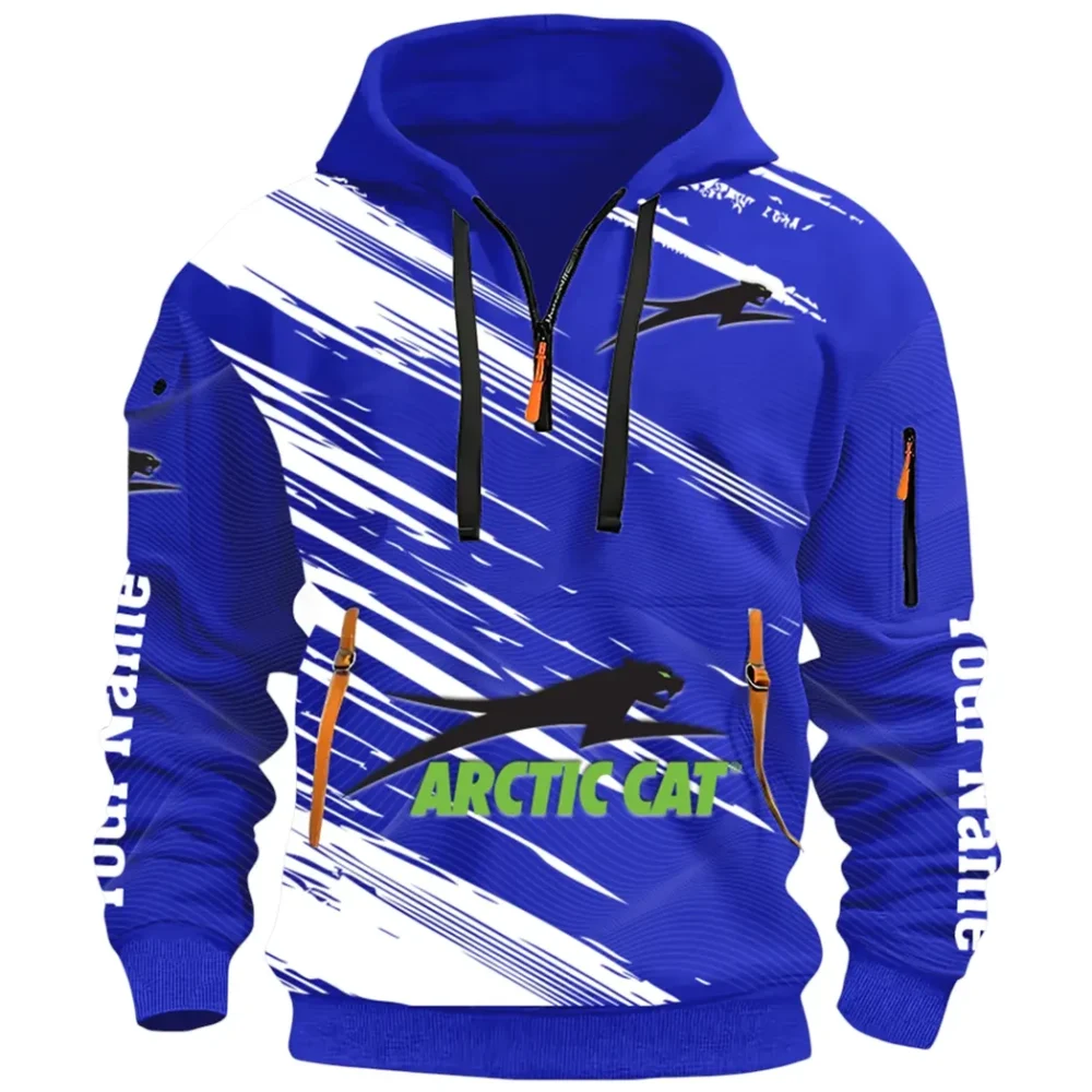 Off-Road Ride Hoodie Half Zip 3D, Durable & Casual Streetwear CAR514 - Blue - Image 2