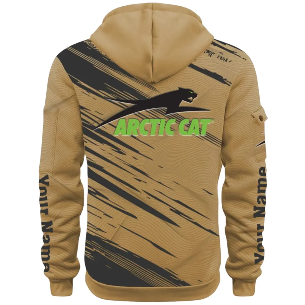 Off-Road Ride Hoodie Half Zip 3D, Durable & Casual Streetwear CAR514 - Khaki - Image 3