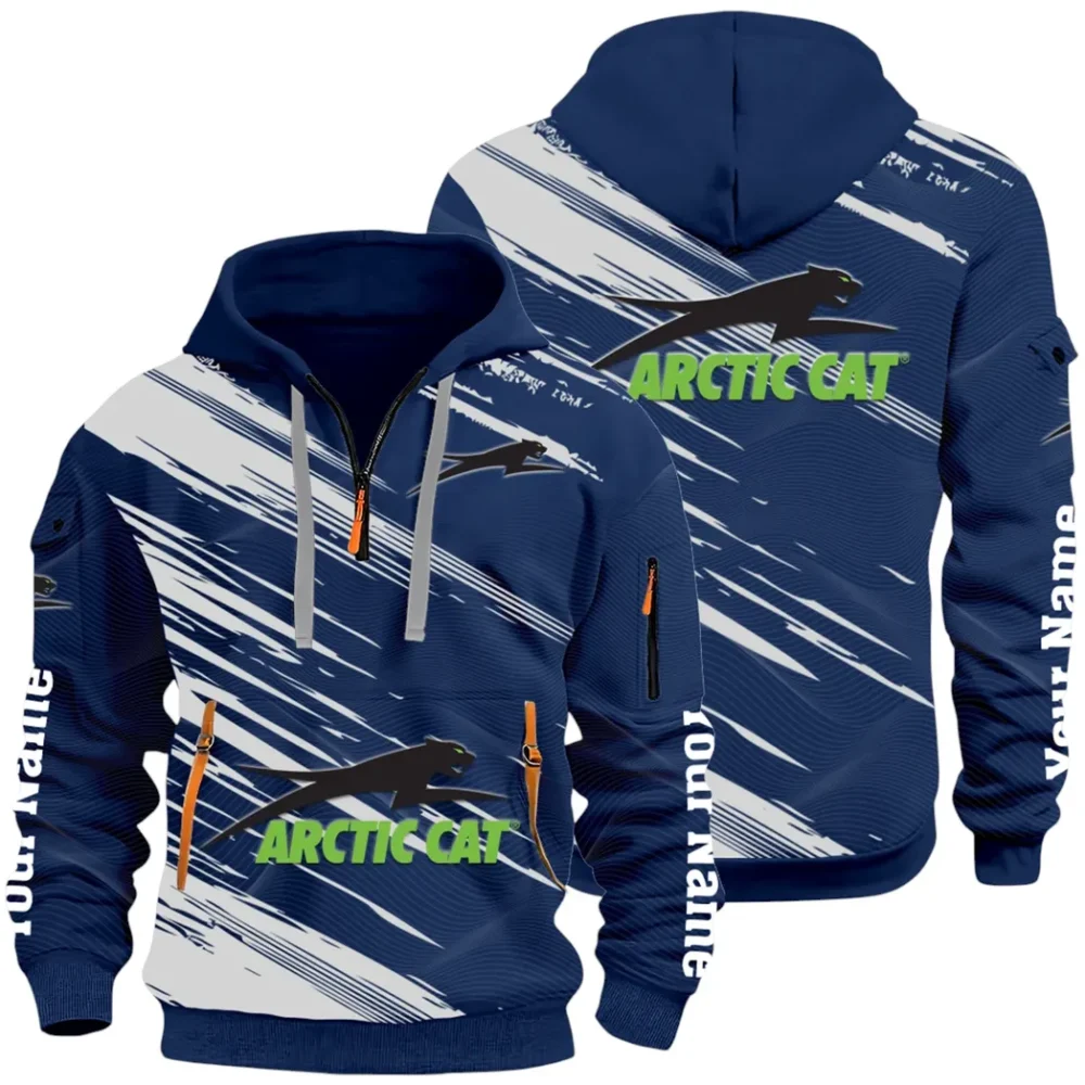 Off-Road Ride Hoodie Half Zip 3D, Durable & Casual Streetwear CAR514 - Navy