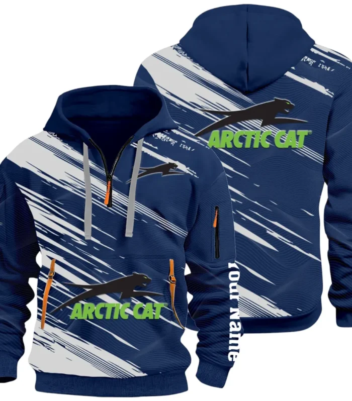 Off-Road Ride Hoodie Half Zip 3D, Durable & Casual Streetwear CAR514 - Navy