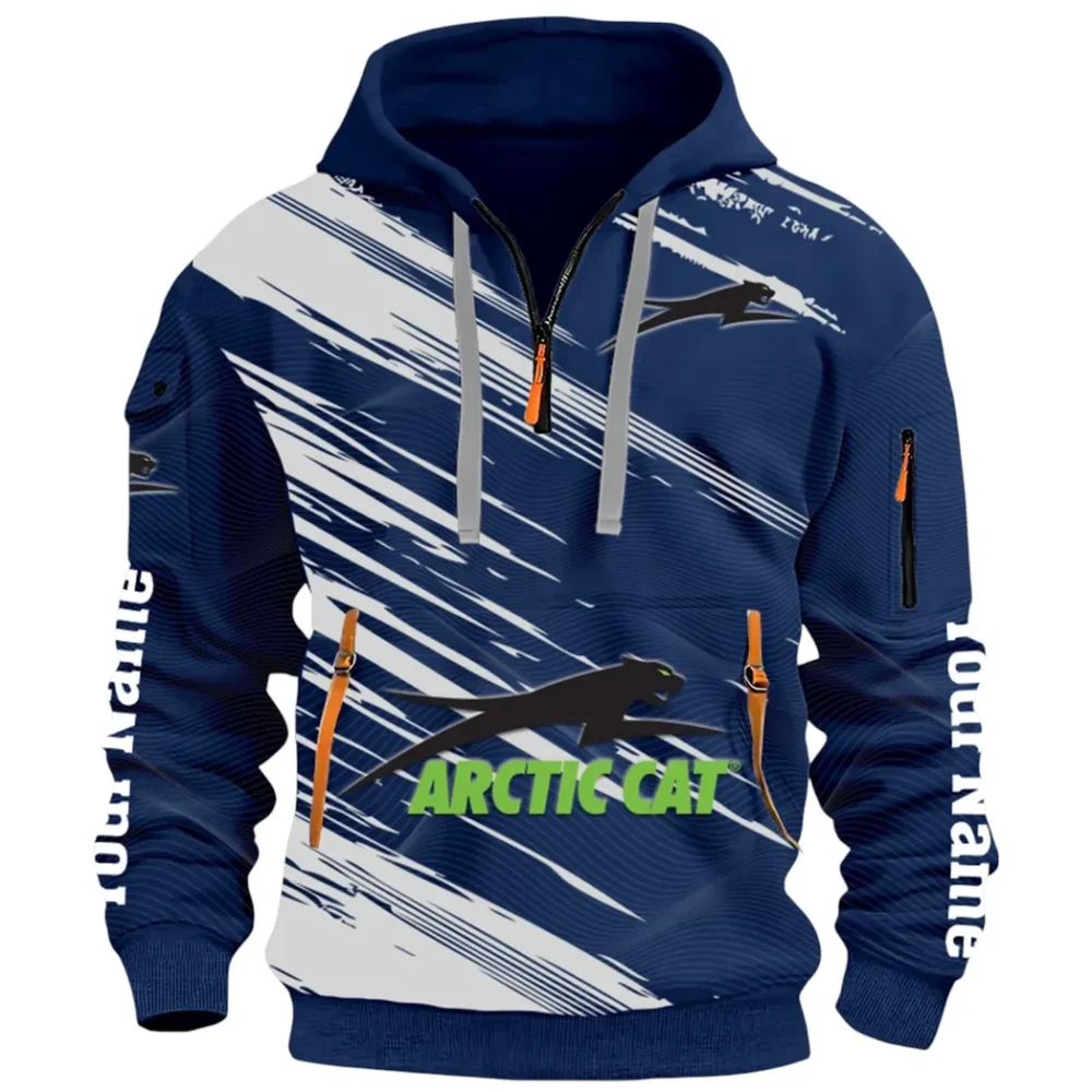 Off-Road Ride Hoodie Half Zip 3D, Durable & Casual Streetwear CAR514 - Navy - Image 2