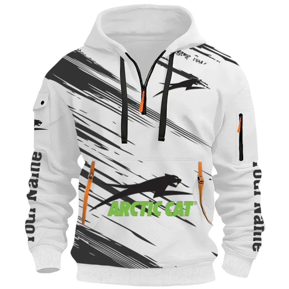 Off-Road Ride Hoodie Half Zip 3D, Durable & Casual Streetwear CAR514 - White - Image 2