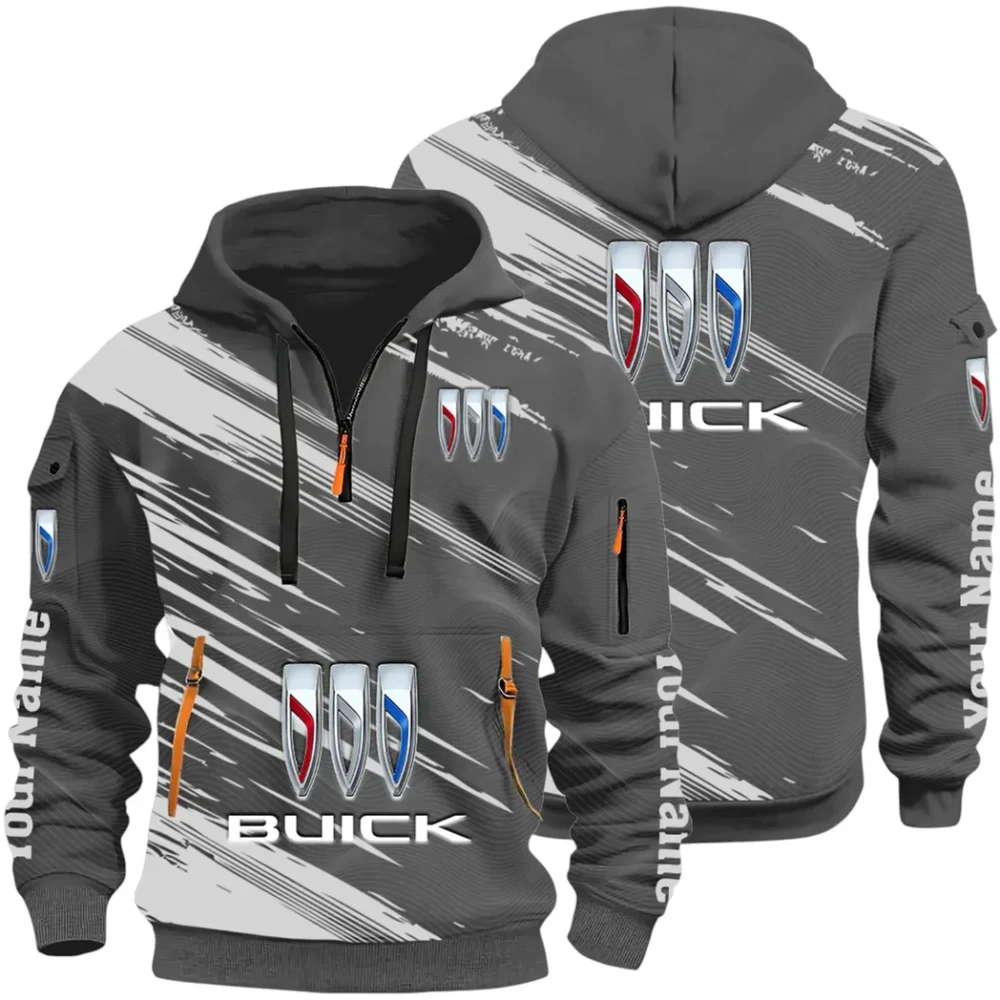 Luxury Car Hoodie Half Zip 3D, Rugged Casual Fit Hoodie CAR514 - Dark Gray
