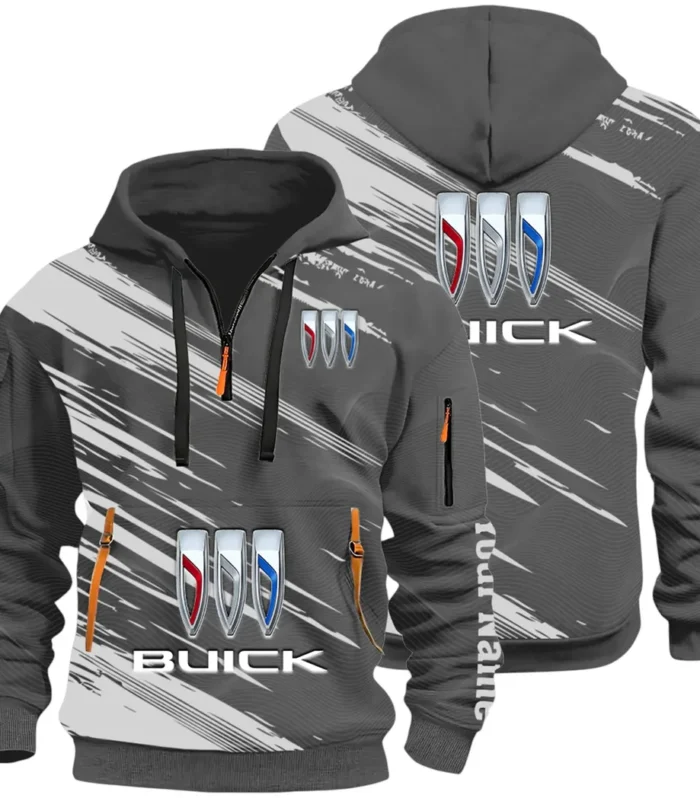 Luxury Car Hoodie Half Zip 3D, Rugged Casual Fit Hoodie CAR514 - Dark Gray