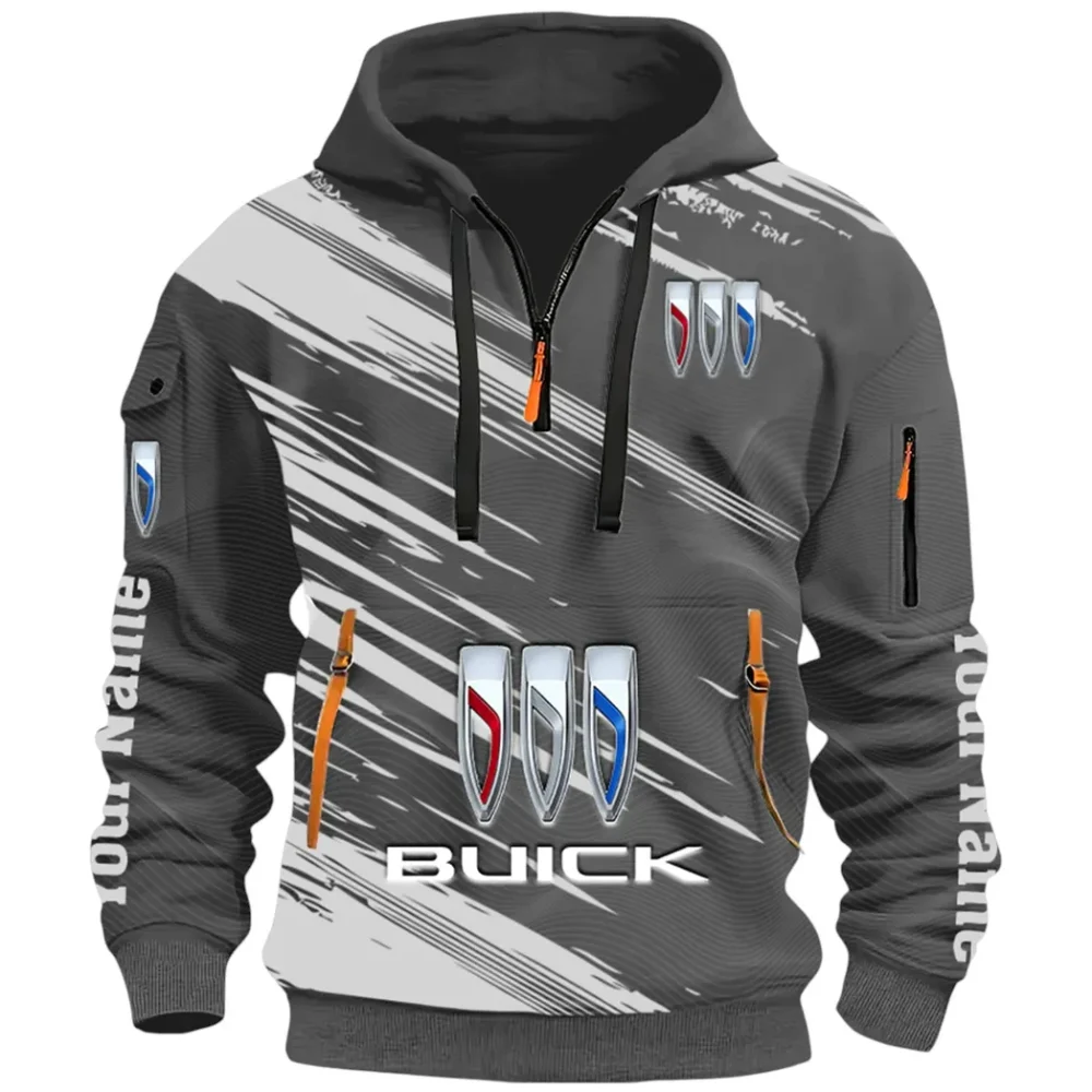 Luxury Car Hoodie Half Zip 3D, Rugged Casual Fit Hoodie CAR514 - Dark Gray - Image 2