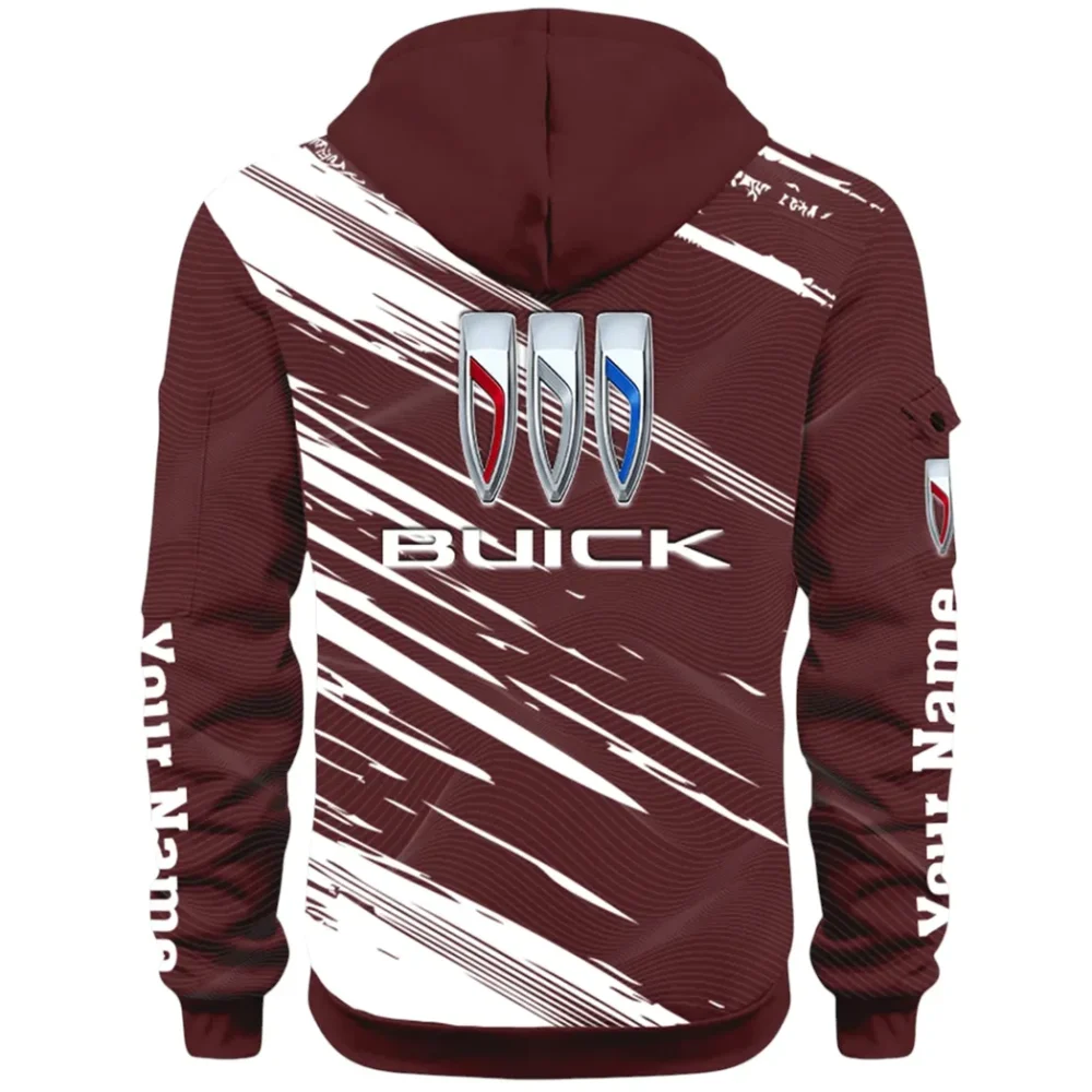 Luxury Car Hoodie Half Zip 3D, Rugged Casual Fit Hoodie CAR514 - Dark Red - Image 3