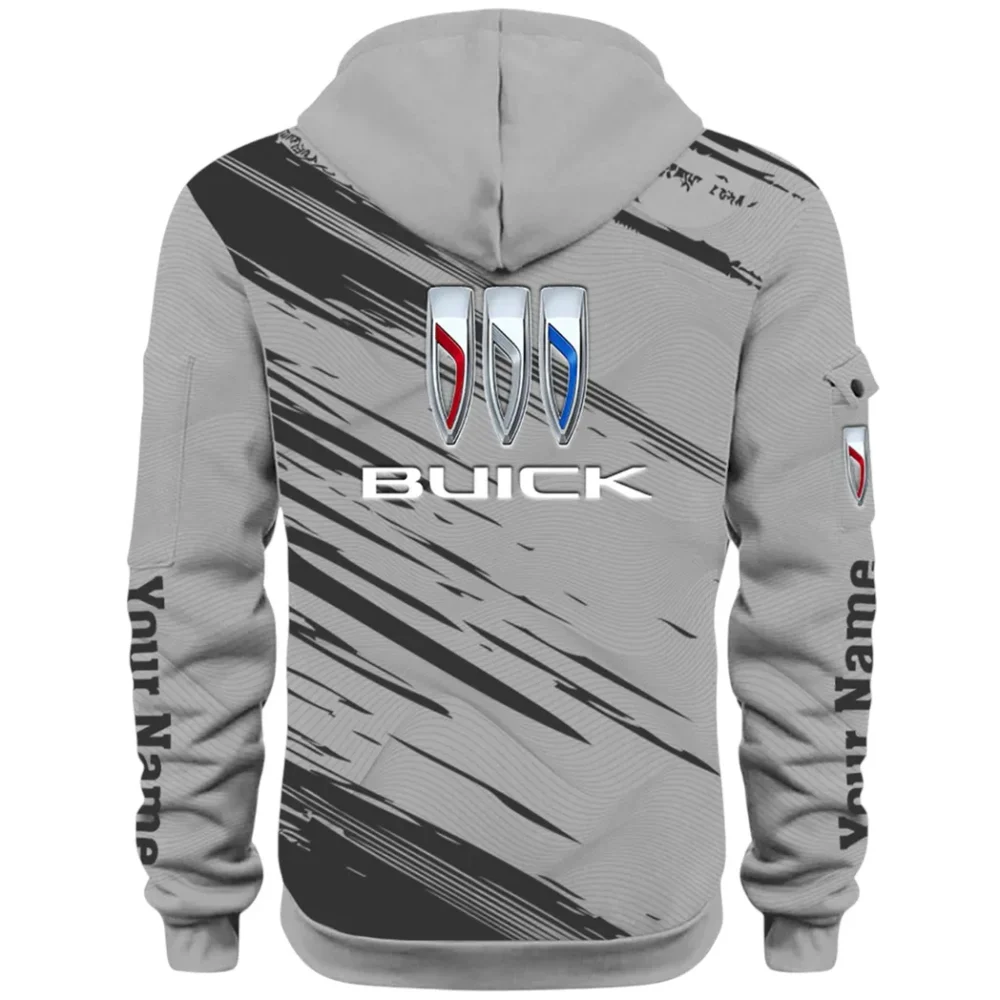 Luxury Car Hoodie Half Zip 3D, Rugged Casual Fit Hoodie CAR514 - Gray - Image 3