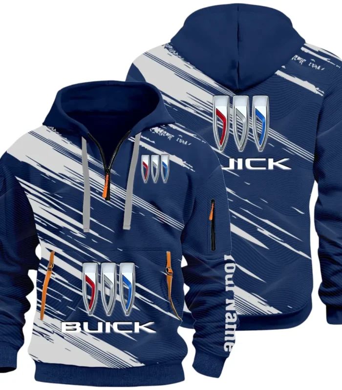 Luxury Car Hoodie Half Zip 3D, Rugged Casual Fit Hoodie CAR514 - Navy