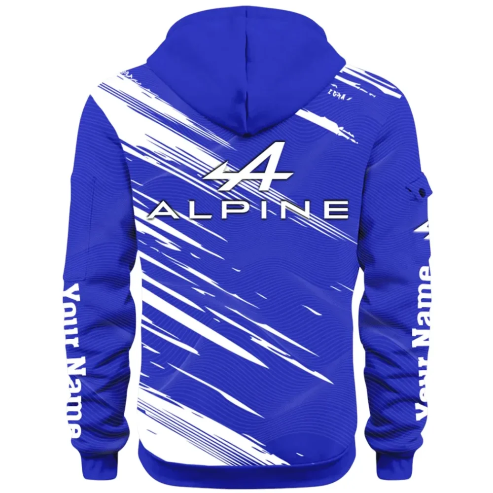 European Sports Car Hoodie Half Zip 3D, Sporty Urban Hoodie Style CAR514 - Blue - Image 3