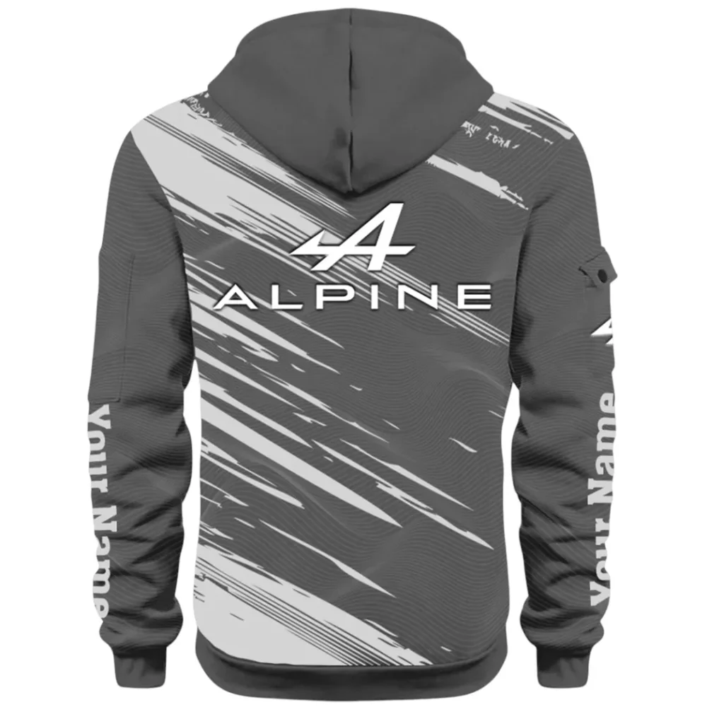 European Sports Car Hoodie Half Zip 3D, Sporty Urban Hoodie Style CAR514 - Dark Gray - Image 3
