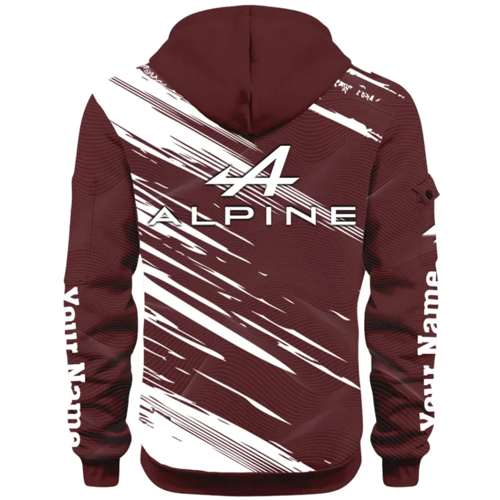 European Sports Car Hoodie Half Zip 3D, Sporty Urban Hoodie Style CAR514 - Dark Red - Image 3