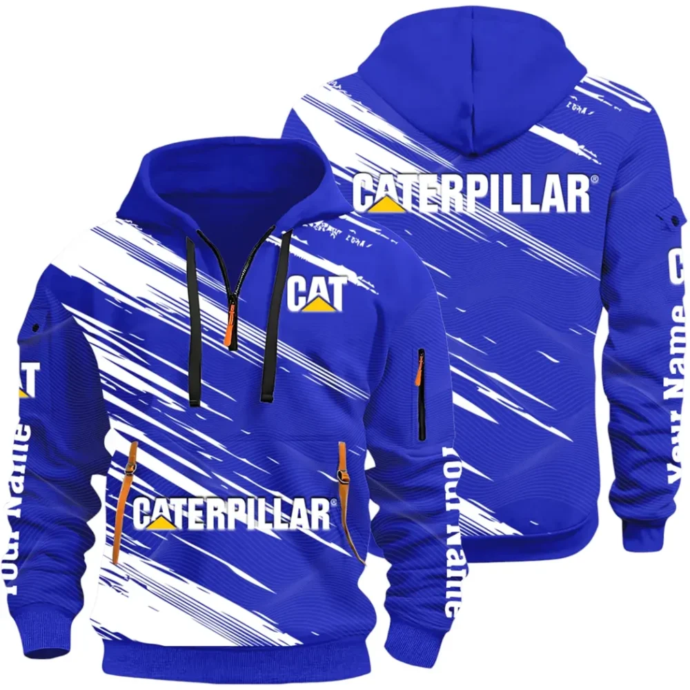 Terrain Vehicle Hoodie Half Zip 3D, Rugged Casual Fit Hoodie CAR514 - Blue