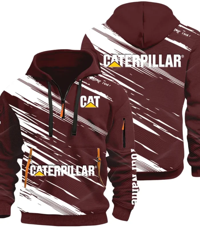 Terrain Vehicle Hoodie Half Zip 3D, Rugged Casual Fit Hoodie CAR514 - Dark Red