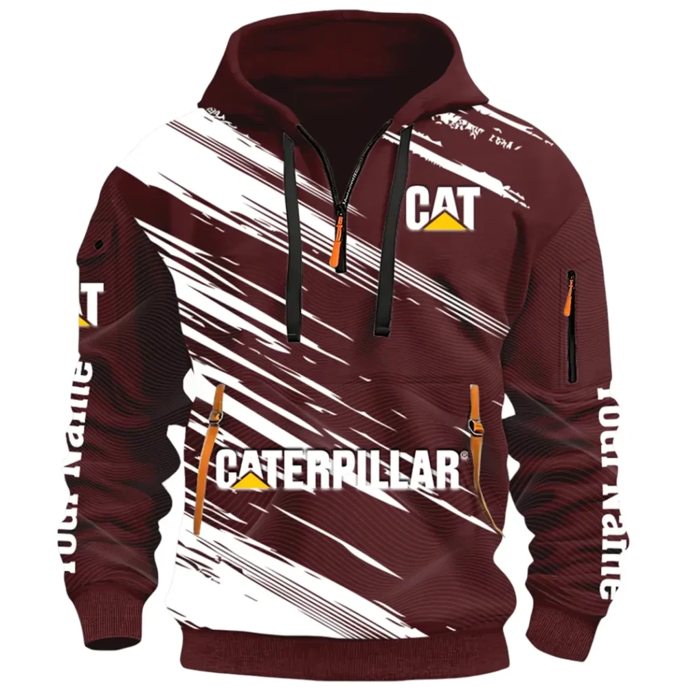 Terrain Vehicle Hoodie Half Zip 3D, Rugged Casual Fit Hoodie CAR514 - Dark Red - Image 2
