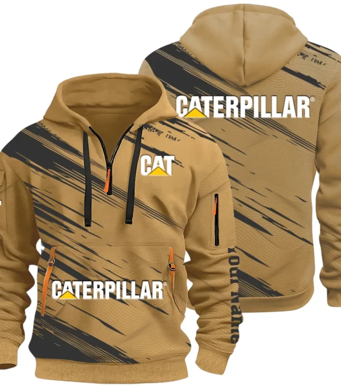 Terrain Vehicle Hoodie Half Zip 3D, Rugged Casual Fit Hoodie CAR514 - Khaki