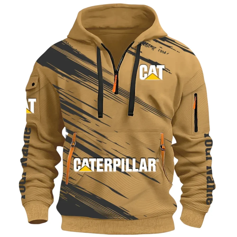 Terrain Vehicle Hoodie Half Zip 3D, Rugged Casual Fit Hoodie CAR514 - Khaki - Image 2