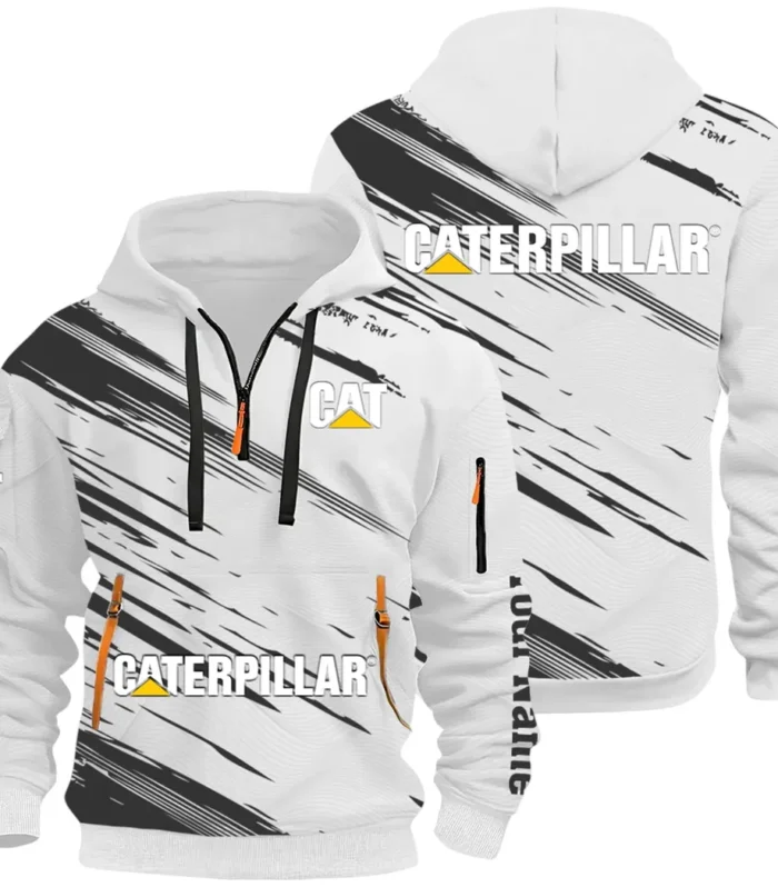 Terrain Vehicle Hoodie Half Zip 3D, Rugged Casual Fit Hoodie CAR514 - White