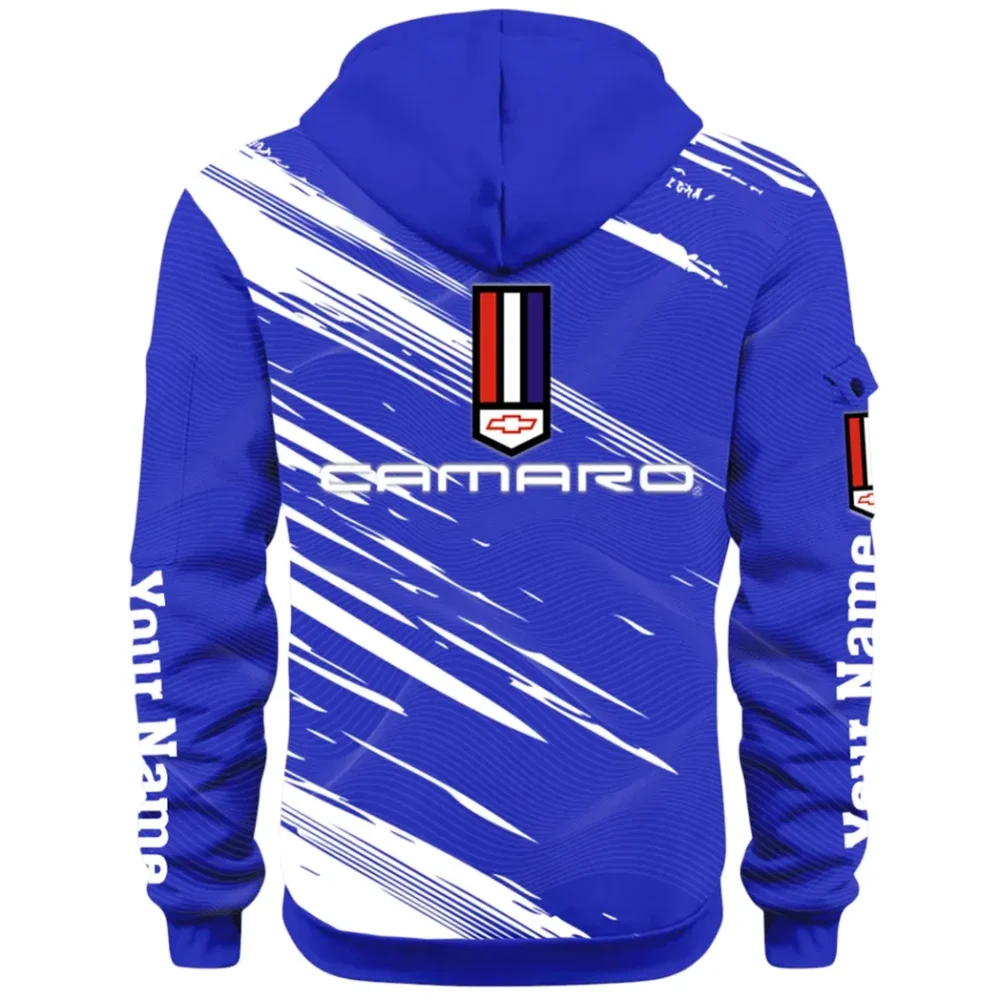 American Speed Car Hoodie Half Zip 3D, Classic Comfortable Hoodie Style CAR514 - Blue - Image 3