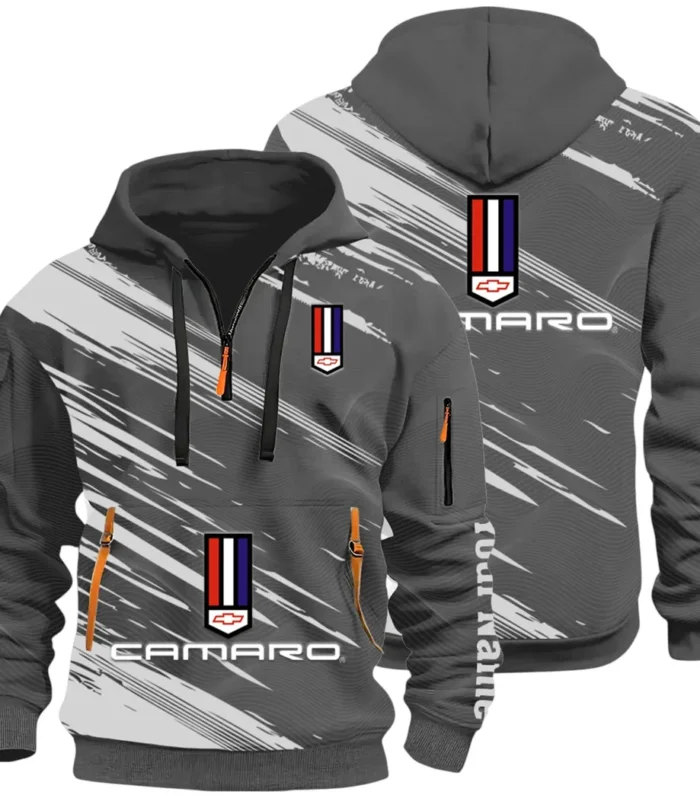 American Speed Car Hoodie Half Zip 3D, Classic Comfortable Hoodie Style CAR514 - Dark Gray