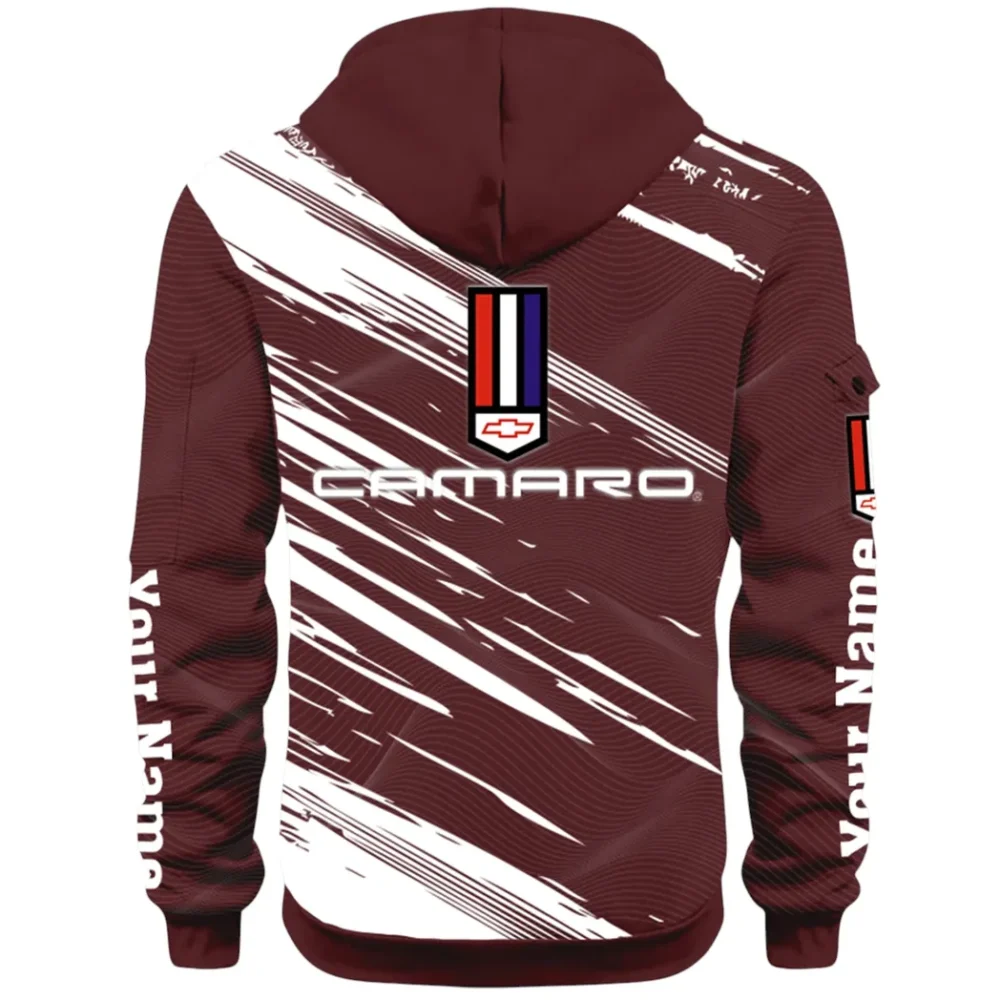 American Speed Car Hoodie Half Zip 3D, Classic Comfortable Hoodie Style CAR514 - Dark Red - Image 3