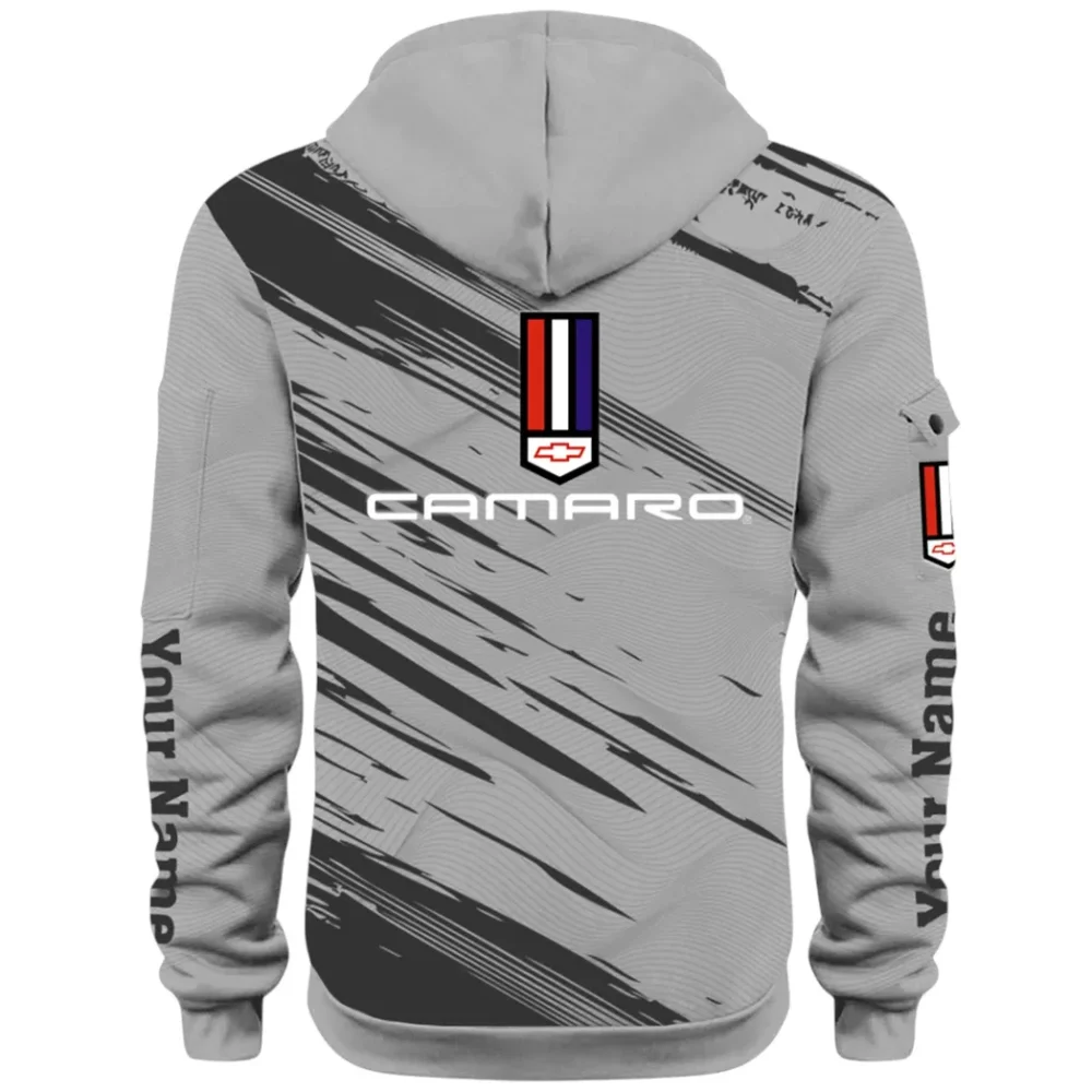 American Speed Car Hoodie Half Zip 3D, Classic Comfortable Hoodie Style CAR514 - Gray - Image 3