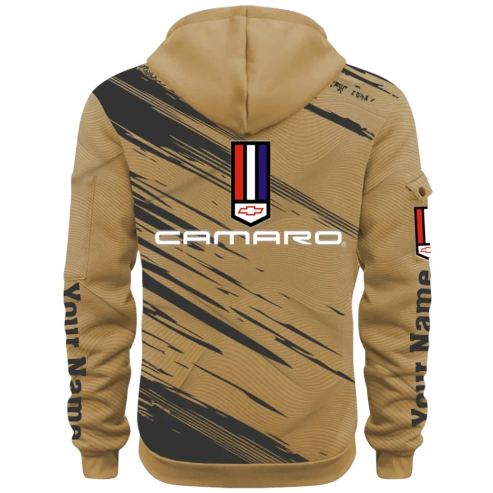 American Speed Car Hoodie Half Zip 3D, Classic Comfortable Hoodie Style CAR514 - Khaki - Image 3