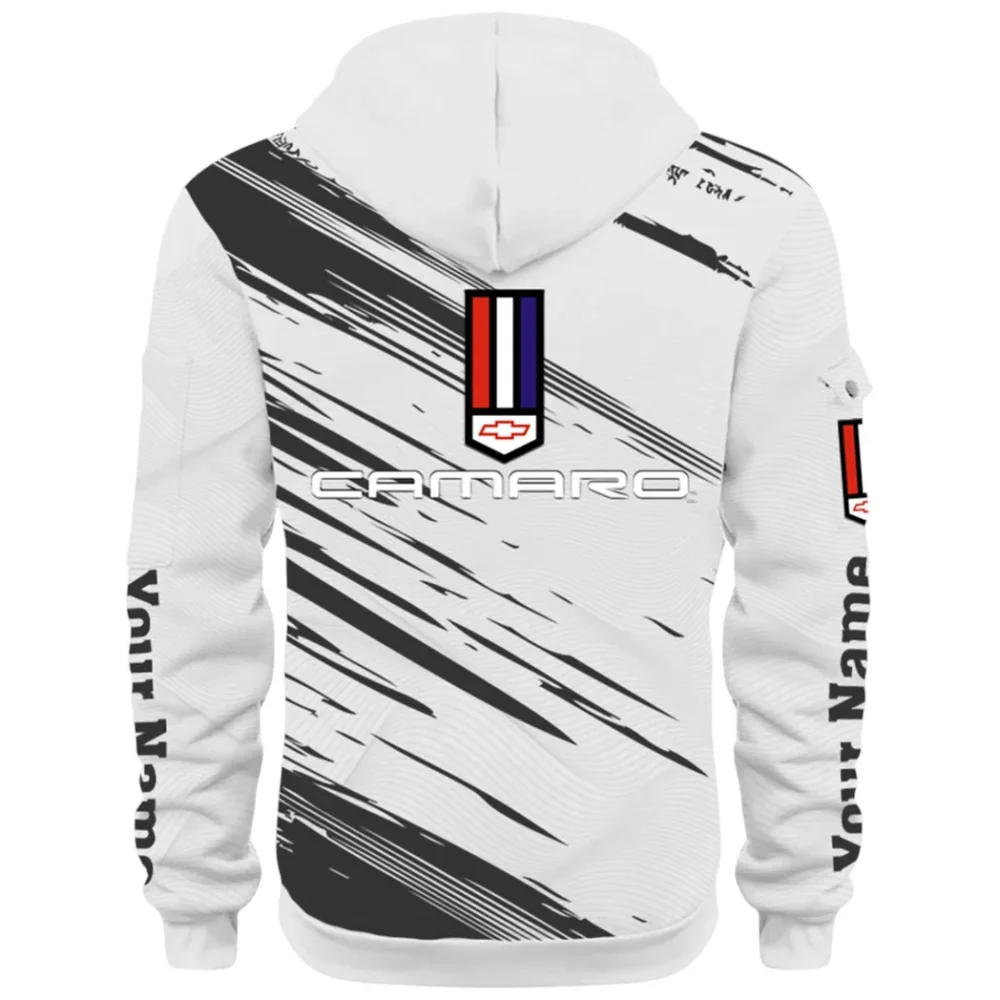 American Speed Car Hoodie Half Zip 3D, Classic Comfortable Hoodie Style CAR514 - White - Image 3