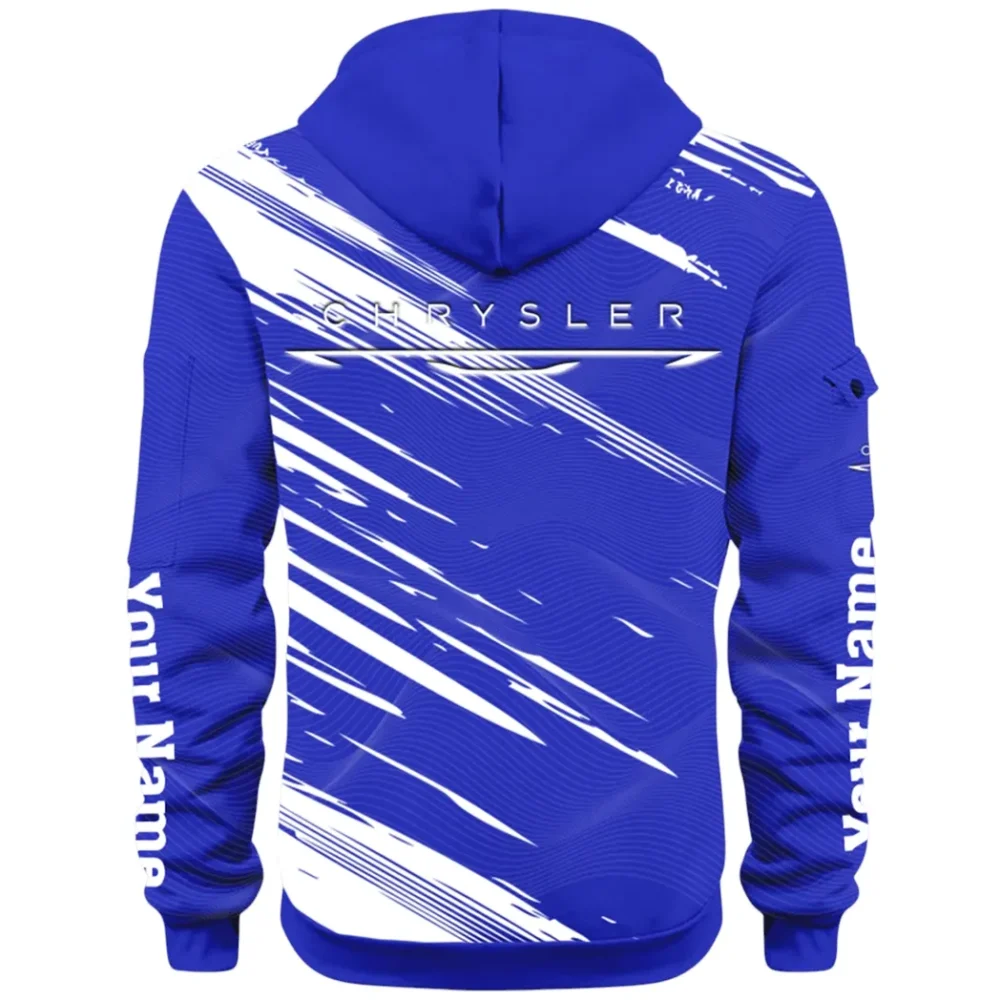 Full-Size Car Hoodie Half Zip 3D, Urban Style & Relaxed Fit Hoodie CAR514 - Blue - Image 3