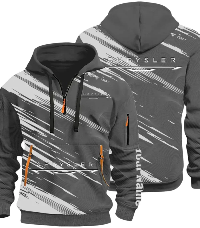 Full-Size Car Hoodie Half Zip 3D, Urban Style & Relaxed Fit Hoodie CAR514 - Dark Gray