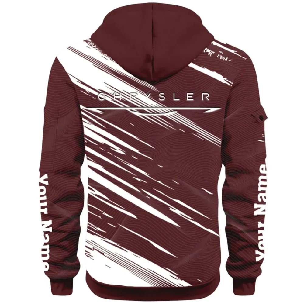 Full-Size Car Hoodie Half Zip 3D, Urban Style & Relaxed Fit Hoodie CAR514 - Dark Red - Image 3