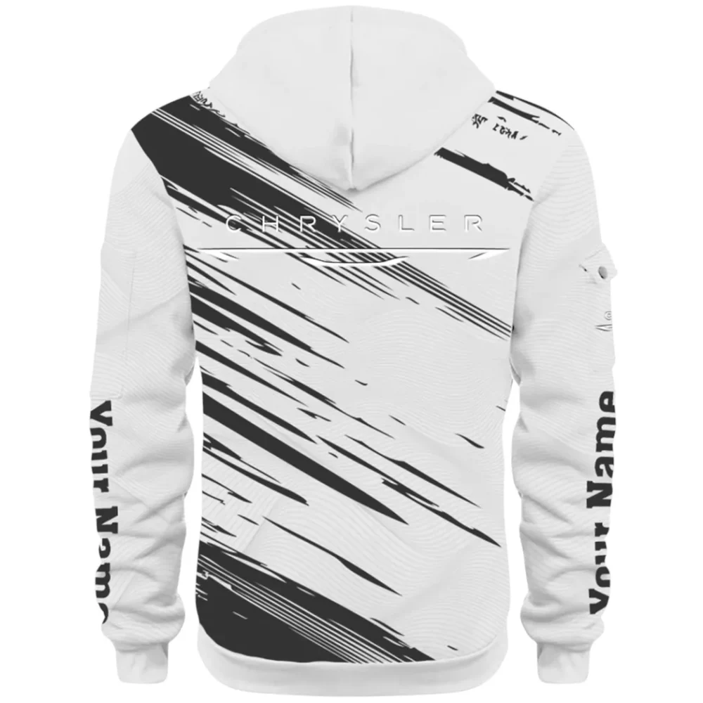 Full-Size Car Hoodie Half Zip 3D, Urban Style & Relaxed Fit Hoodie CAR514 - White - Image 3