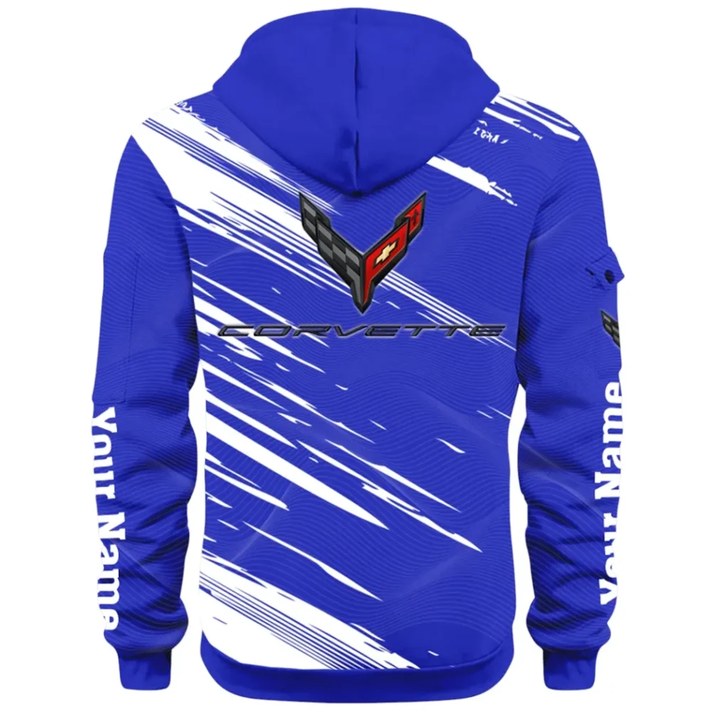 American Supercar Hoodie Half Zip 3D, Lightweight & Casual Comfort Hoodie CAR514 - Blue - Image 3