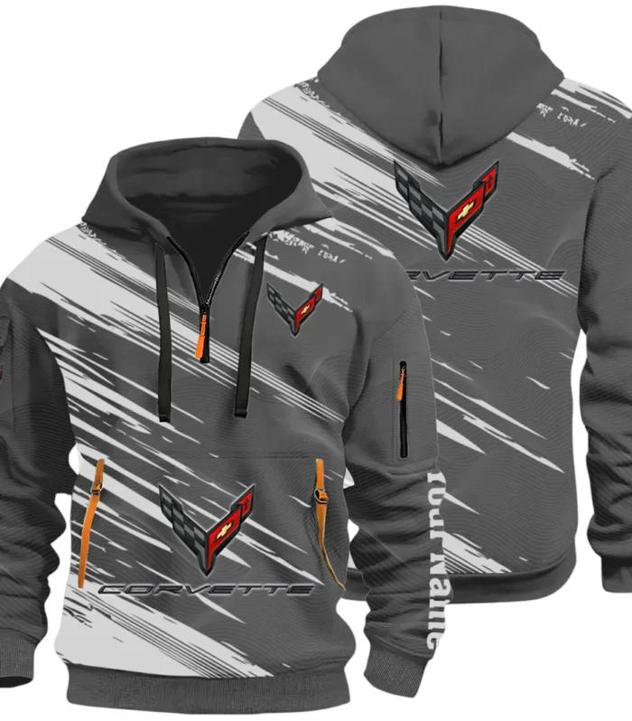 American Supercar Hoodie Half Zip 3D, Lightweight & Casual Comfort Hoodie CAR514 - Dark Gray