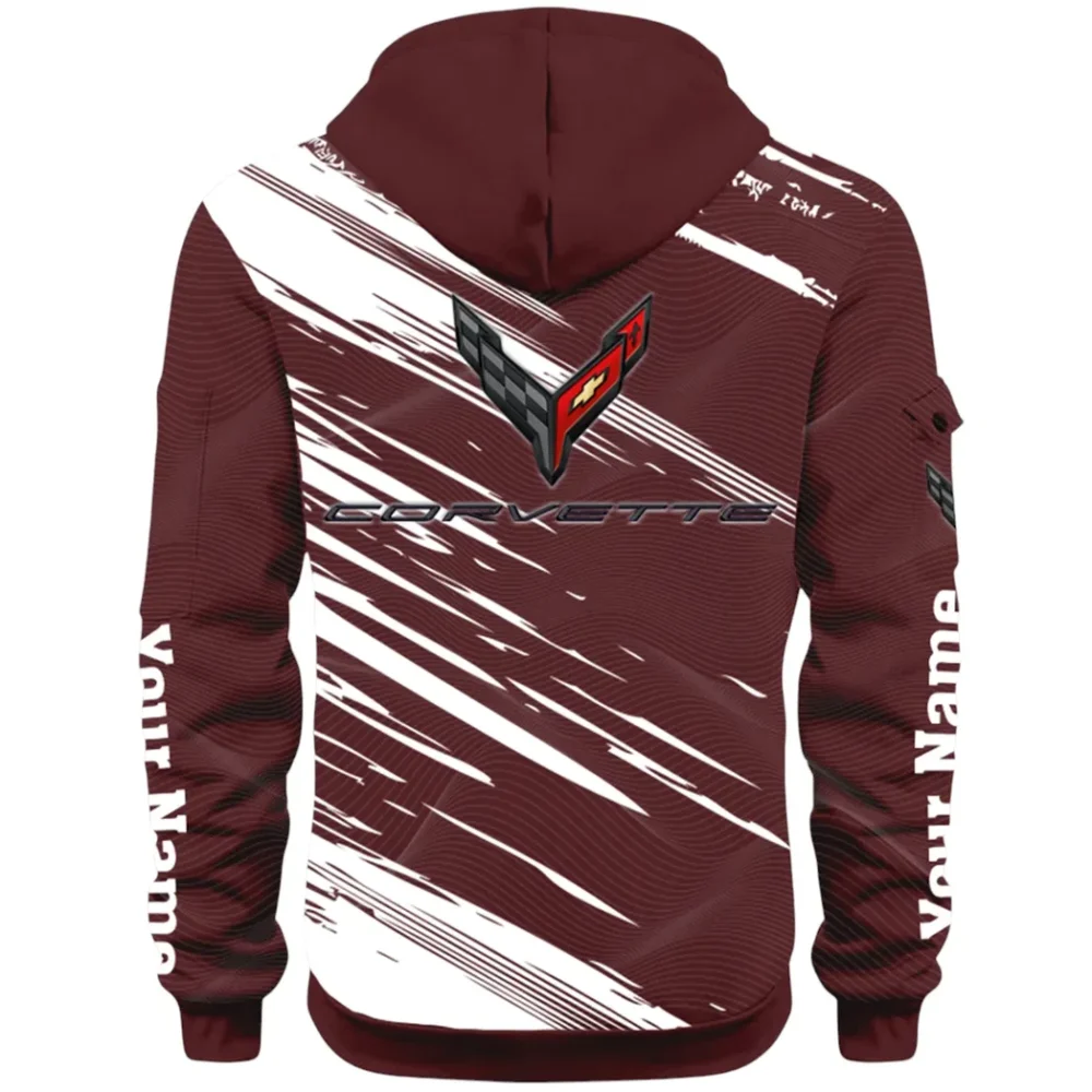 American Supercar Hoodie Half Zip 3D, Lightweight & Casual Comfort Hoodie CAR514 - Dark Red - Image 3