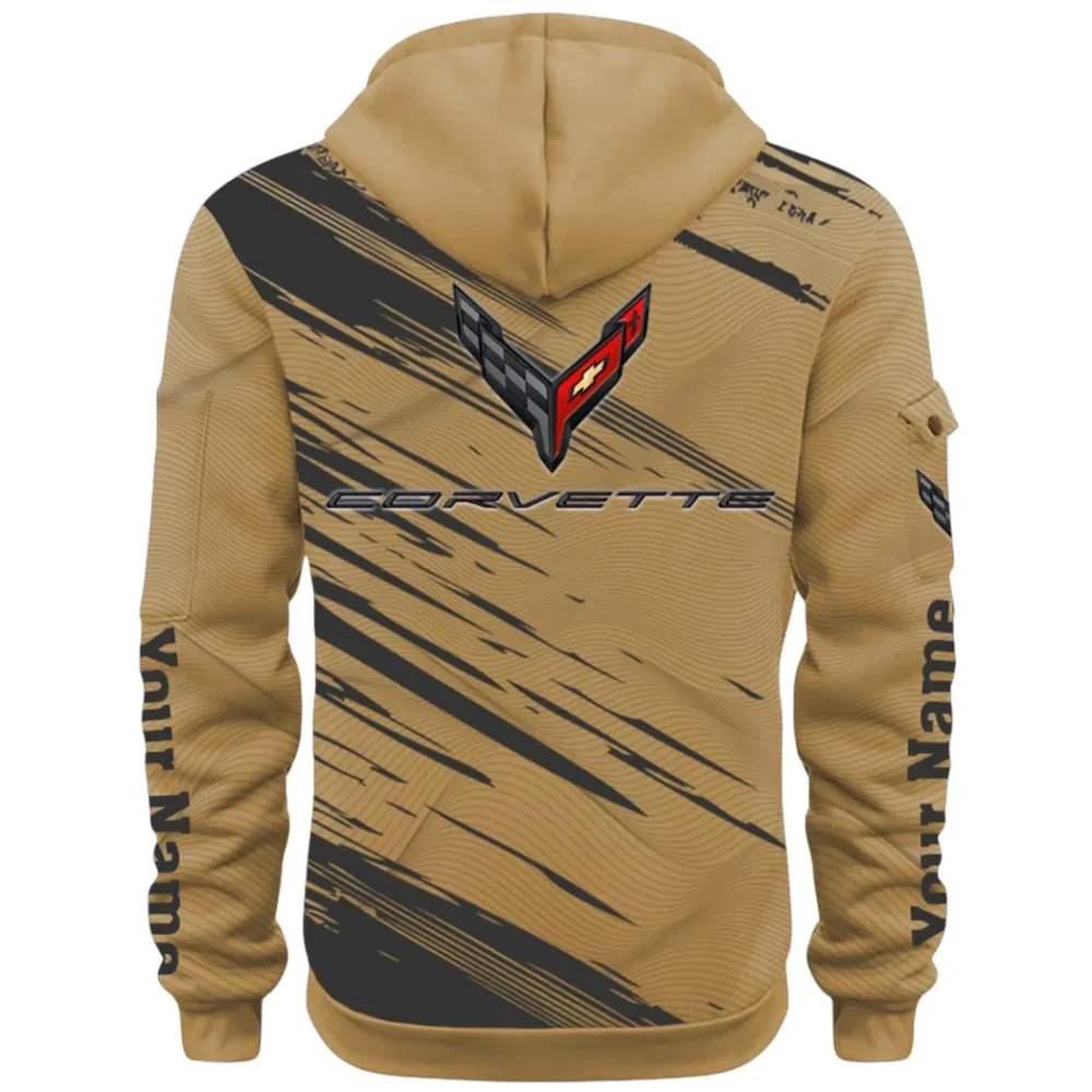 American Supercar Hoodie Half Zip 3D, Lightweight & Casual Comfort Hoodie CAR514 - Khaki - Image 3