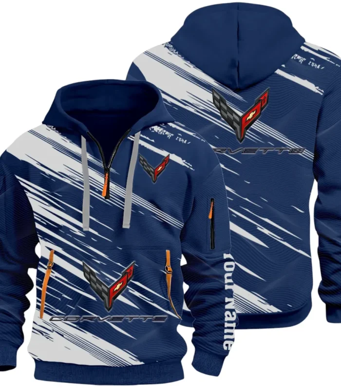 American Supercar Hoodie Half Zip 3D, Lightweight & Casual Comfort Hoodie CAR514 - Navy