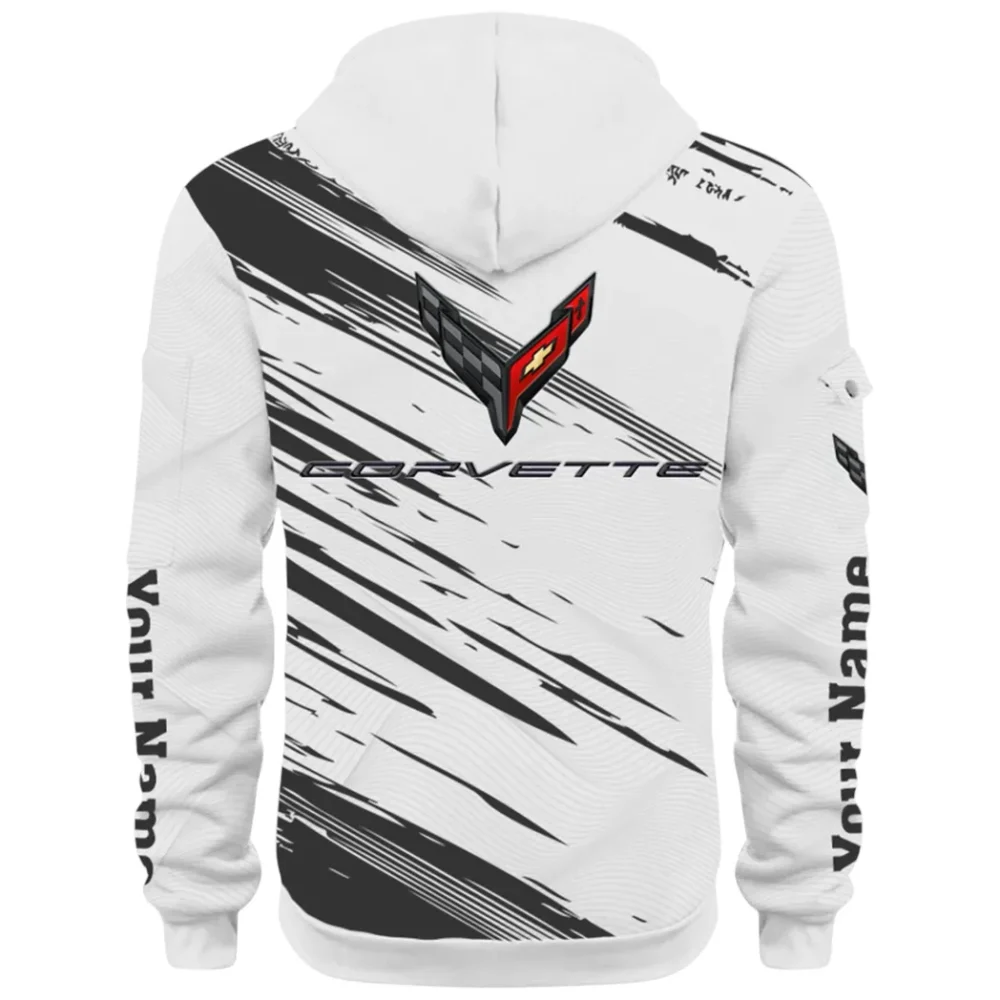 American Supercar Hoodie Half Zip 3D, Lightweight & Casual Comfort Hoodie CAR514 - White - Image 3