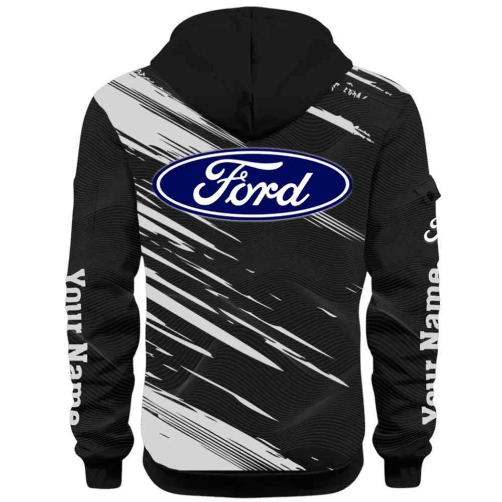 American Classic Hoodie Half Zip 3D, Everyday Comfortable Hoodie CAR514 - Black - Image 3