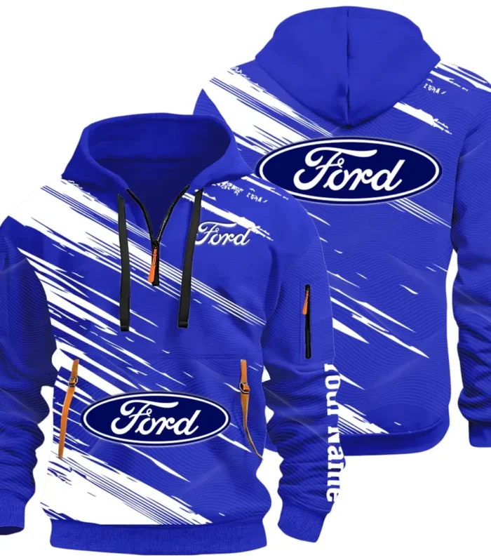 American Classic Hoodie Half Zip 3D, Everyday Comfortable Hoodie CAR514 - Blue