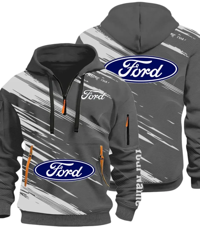 American Classic Hoodie Half Zip 3D, Everyday Comfortable Hoodie CAR514 - Dark Gray