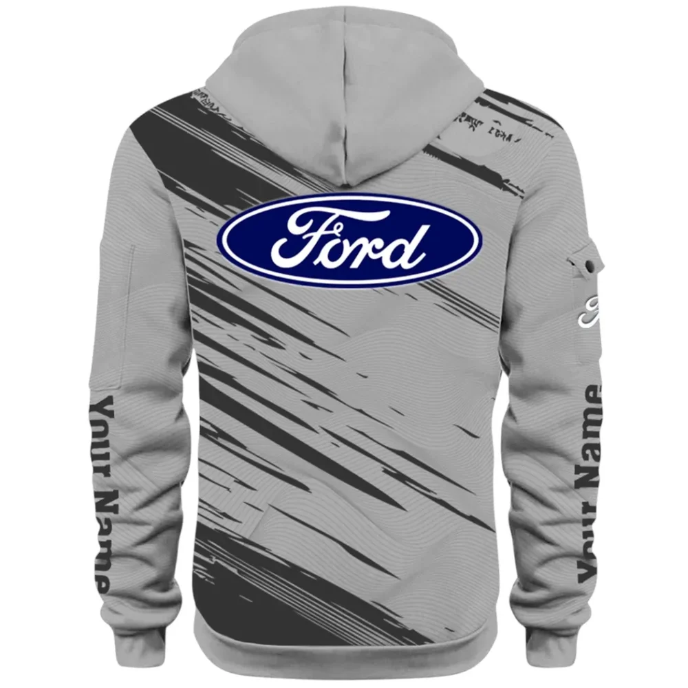 American Classic Hoodie Half Zip 3D, Everyday Comfortable Hoodie CAR514 - Gray - Image 3