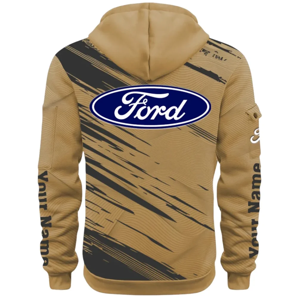 American Classic Hoodie Half Zip 3D, Everyday Comfortable Hoodie CAR514 - Khaki - Image 3