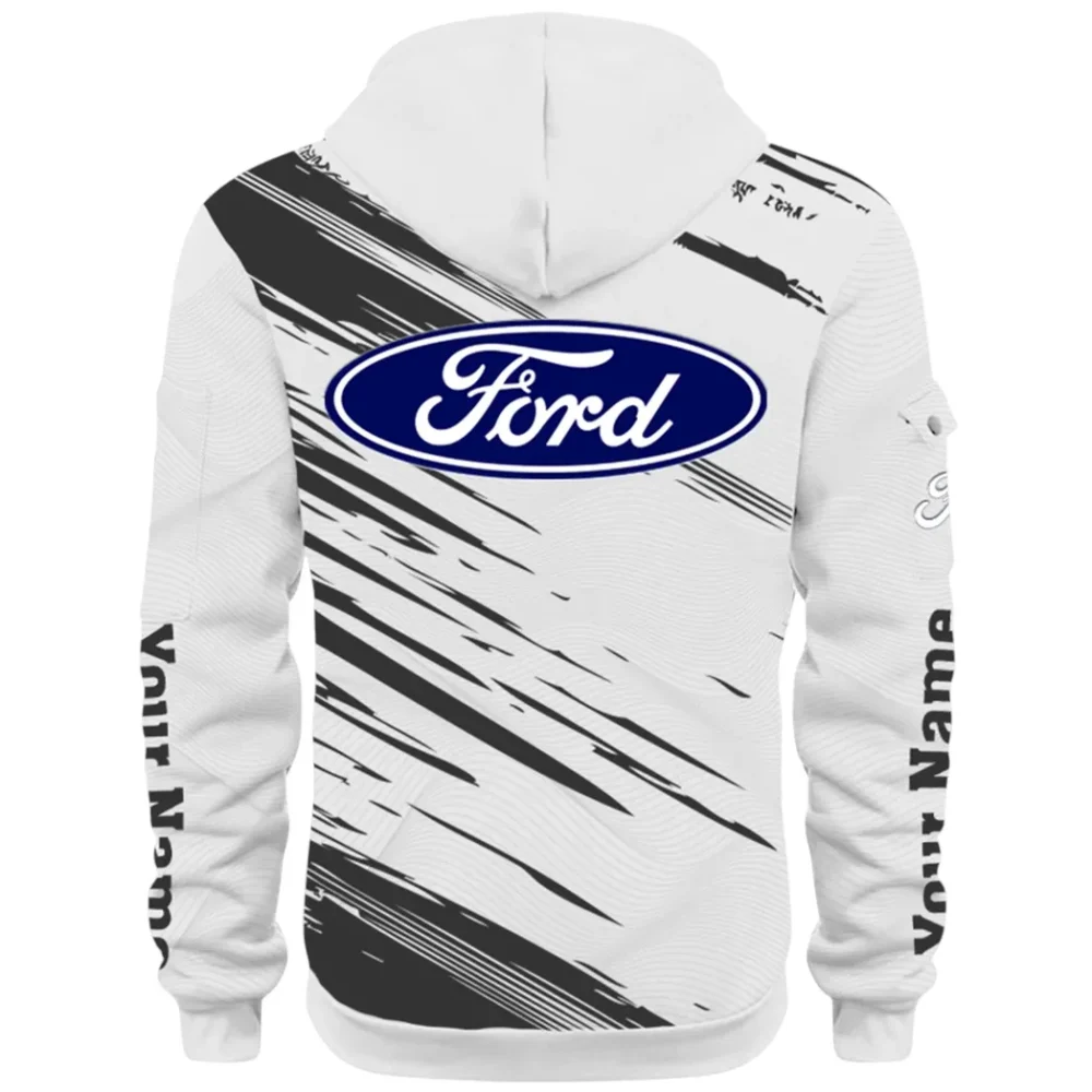 American Classic Hoodie Half Zip 3D, Everyday Comfortable Hoodie CAR514 - White - Image 3