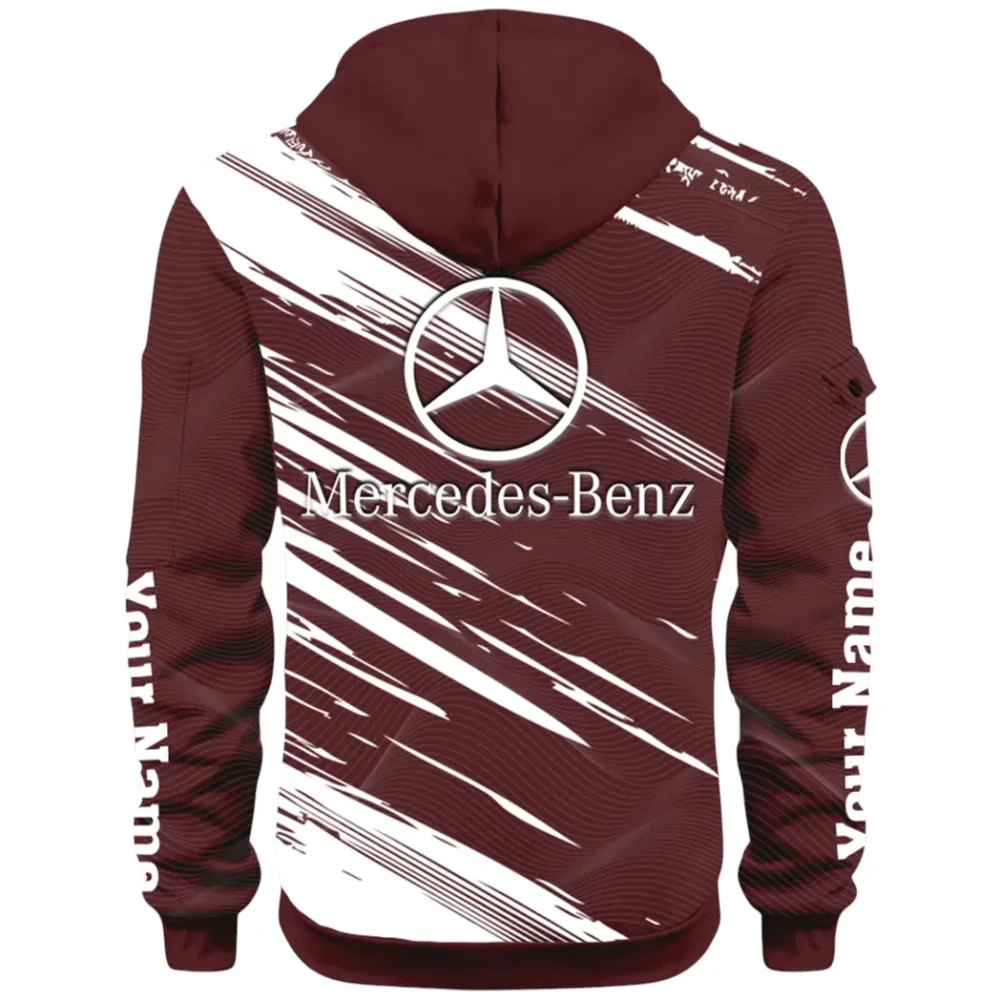 Business-Class Auto Hoodie Half Zip 3D, Adventure-Ready Streetwear CAR514 - Dark Red - Image 3