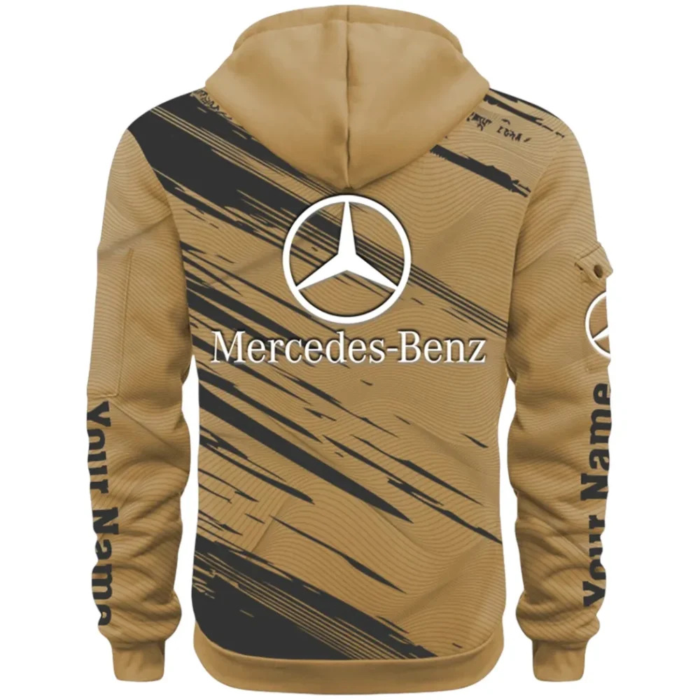 Business-Class Auto Hoodie Half Zip 3D, Adventure-Ready Streetwear CAR514 - Khaki - Image 3