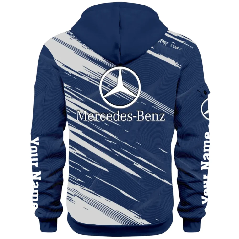 Business-Class Auto Hoodie Half Zip 3D, Adventure-Ready Streetwear CAR514 - Navy - Image 3