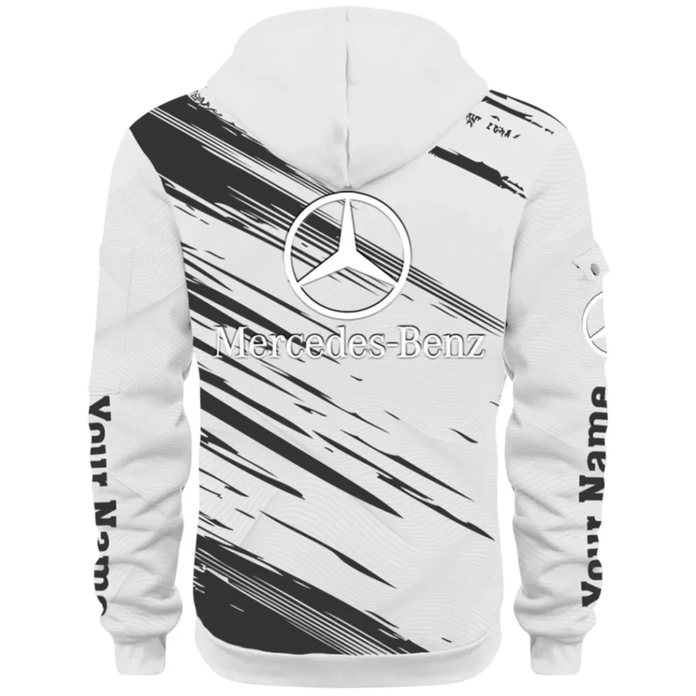 Business-Class Auto Hoodie Half Zip 3D, Adventure-Ready Streetwear CAR514 - White - Image 3