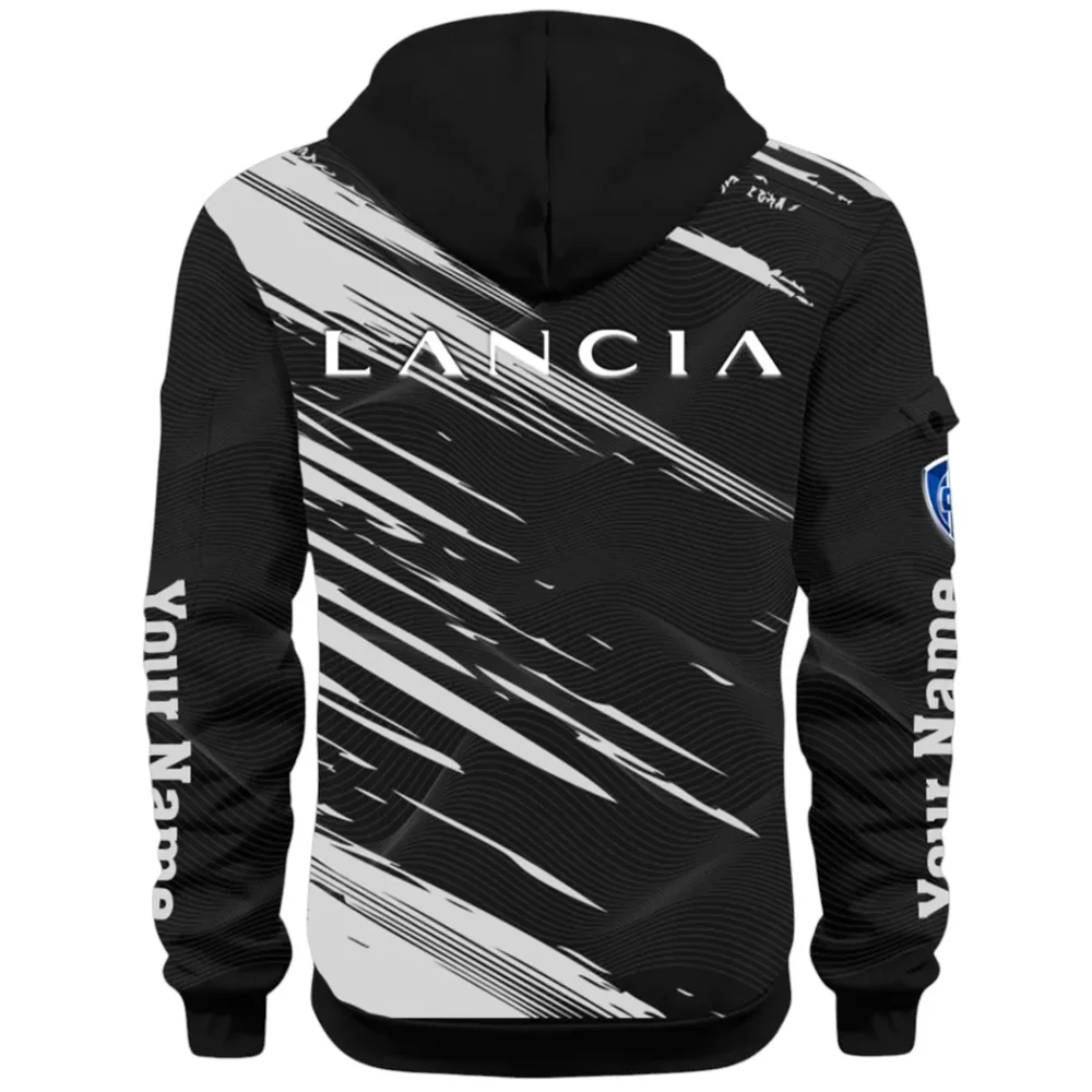 Retro Car Hoodie Half Zip 3D, Streetwear Casual Look Outfit CAR514 - Black - Image 3